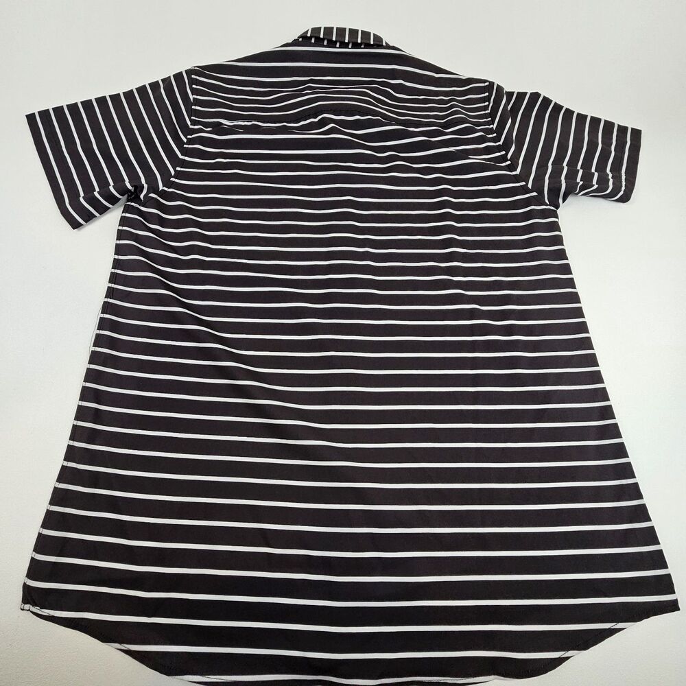 Dixxon Flannel Fast Lane Men's Medium Black White Striped Button Up Shirt - Picture 10 of 10